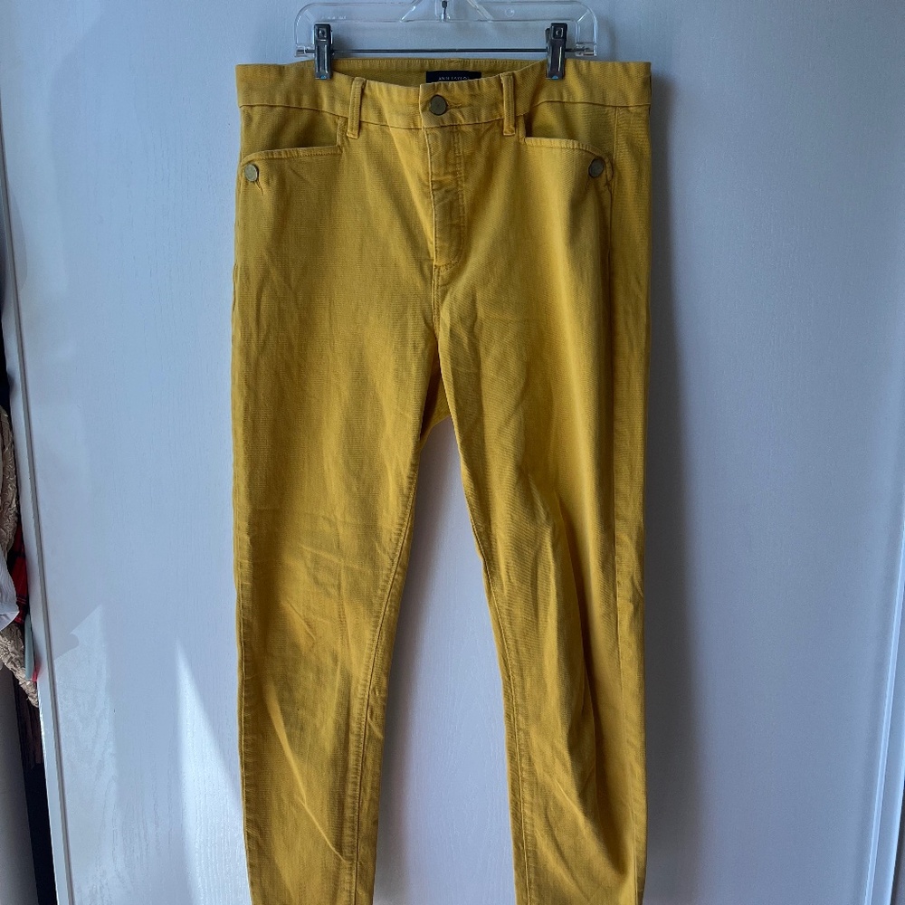 Cropped Mustard Yellow Pants, Ann Taylor, Size 12